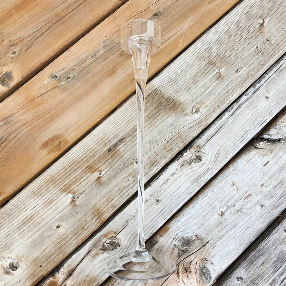 ELEGANT Tall Stem Tealight Holders GLASS Free Standing
